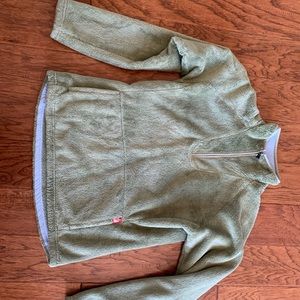 The north face green 3/4 zip fleece